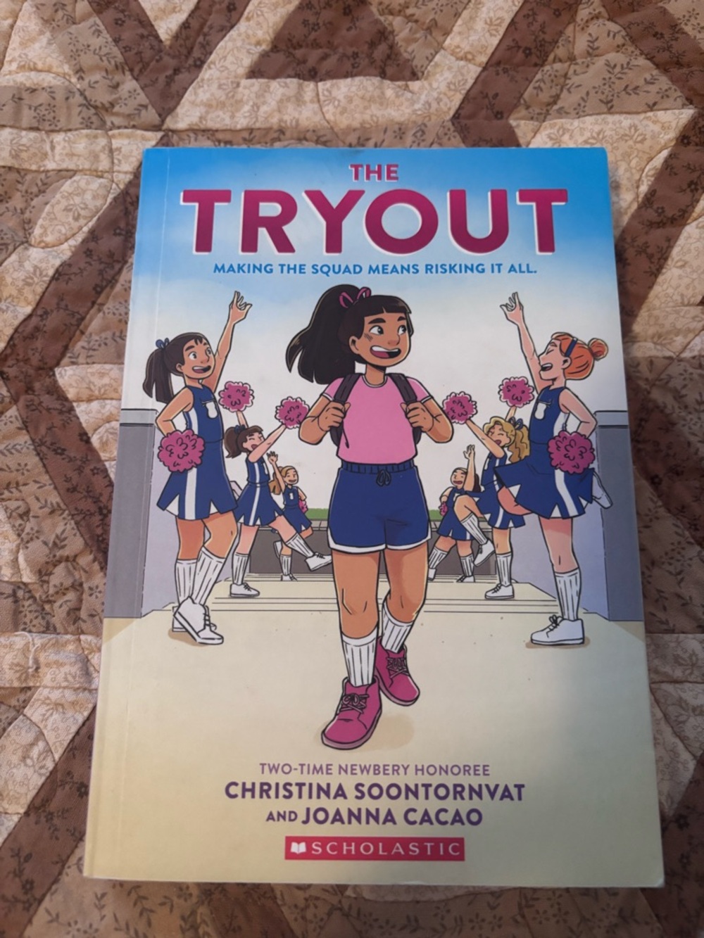 Scholastic Graphic Novel Cover — Pink & Blue Cheer Squad